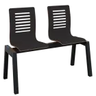 CARMEN 2, dřevěná lavice do čekárny, 2-sedák, černá, kostra černá